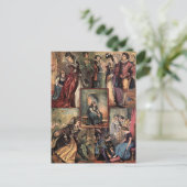 Vintage Weihnachtsmontage Feiertagspostkarte (Stehend Vorderseite)