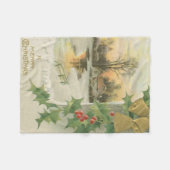 Vintage Weihnachtsmorgen-Winter-Landschaft Fleecedecke (Vorderseite (Horizontal))