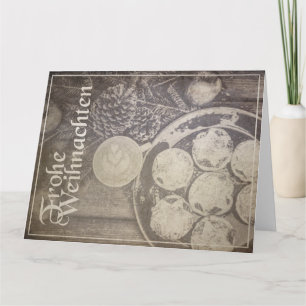 Vintage-Weihnachtsmotiv mit Keksen und Kaffee Karte