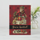 Vintage Weihnachtsmusik Einladung (Stehend Vorderseite)