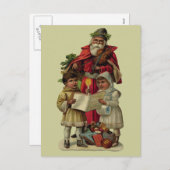 Vintage Weihnachtsmusik Feiertagspostkarte (Vorne/Hinten)
