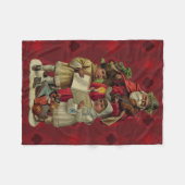 Vintage Weihnachtsmusik Fleecedecke (Vorderseite (Horizontal))