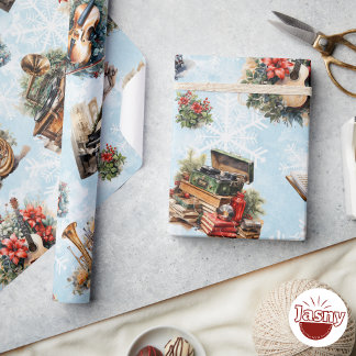Vintage Weihnachtsmusik Geschenkpapier