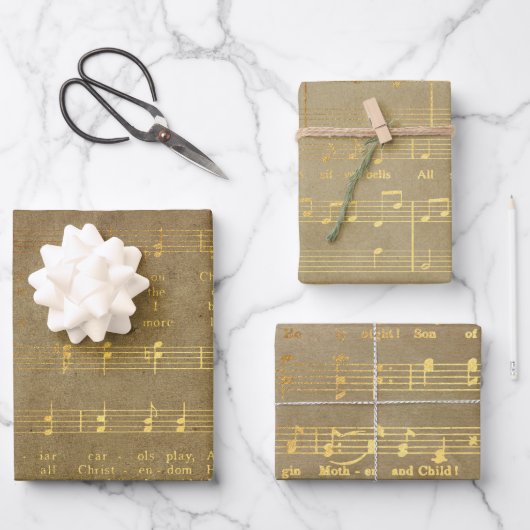 Vintage Weihnachtsmusik Geschenkpapier Set (Vorderseite)