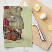 Vintage Weihnachtsmusik Geschirrtuch (Viertel Falte)