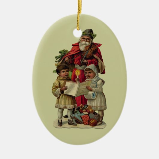 Vintage Weihnachtsmusik Keramikornament (Vorne)