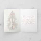 Vintage Weihnachtsmusik Violin Feiertagskarte (Innenseite)