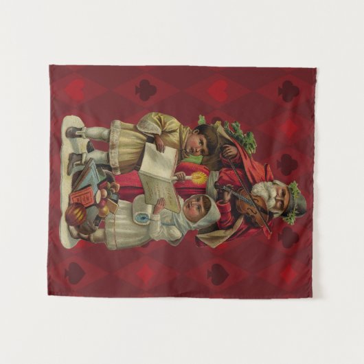 Vintage Weihnachtsmusik Wandteppich (Vorderseite (Horizontal))