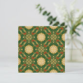 Vintage-Weihnachtsmuster - Flache Feiertagskarte (Stehend Vorderseite)