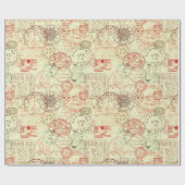 Vintage Weihnachtsmuster-Geschenk-Verpackung Geschenkpapier (Flach)