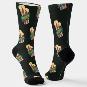 Vintage-Weihnachtsmuster, Kerzen Urlaubsfreude Socken