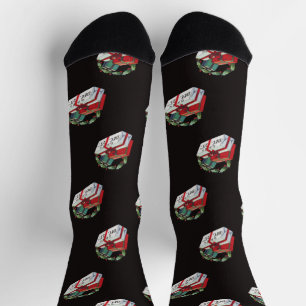 Vintage Weihnachtsmuster mit eingepackten Geschenk Socken