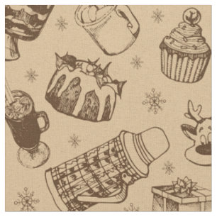 vintage Weihnachtsmuster Stoff