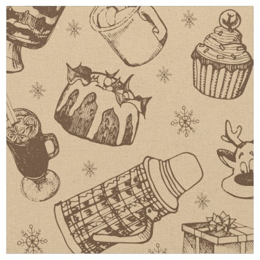vintage Weihnachtsmuster Stoff (Nahaufnahme)