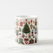 Vintage-Weihnachtsmuster-Tasse Kaffeetasse (Mittel)