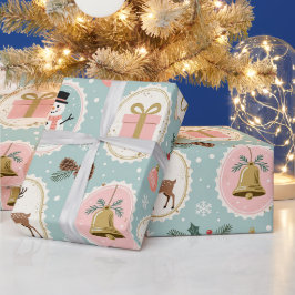 Vintage-Weihnachtsmuster-Wrap-Papier Geschenkpapier