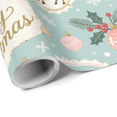 Vintage-Weihnachtsmuster-Wrap-Papier Geschenkpapier (Rolleneckpunkt)