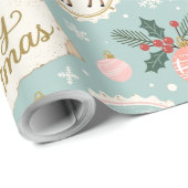Vintage-Weihnachtsmuster-Wrap-Papier Geschenkpapier (Rolleneckpunkt)