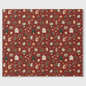 Vintage-Weihnachtsmuster-Wrap-Papier Geschenkpapier (Flach)