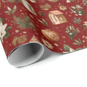 Vintage-Weihnachtsmuster-Wrap-Papier Geschenkpapier (Rolleneckpunkt)
