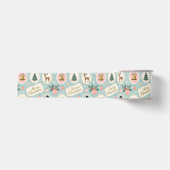 Vintage-Weihnachtsmuster-Wrap-Papier Ripsband (Vorderseite)