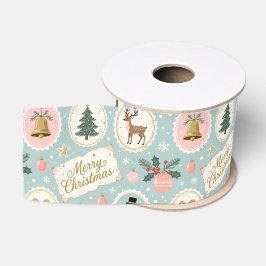 Vintage-Weihnachtsmuster-Wrap-Papier Ripsband