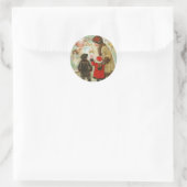 Vintage Weihnachtsmutter und Kind Runder Aufkleber (Tasche)