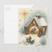 Vintage Weihnachtsnativity-Karte Feiertagspostkarte (Vorne/Hinten)