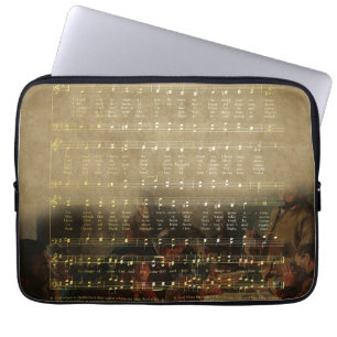 Vintage-Weihnachtsnoten-Holzkiste  Laptopschutzhülle