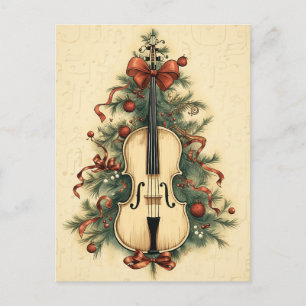 Vintage Weihnachtsnoten und Cello Feiertagspostkarte