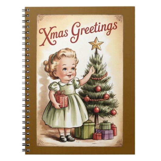 Vintage-Weihnachtsnotizbuch Notizblock (Vorderseite)