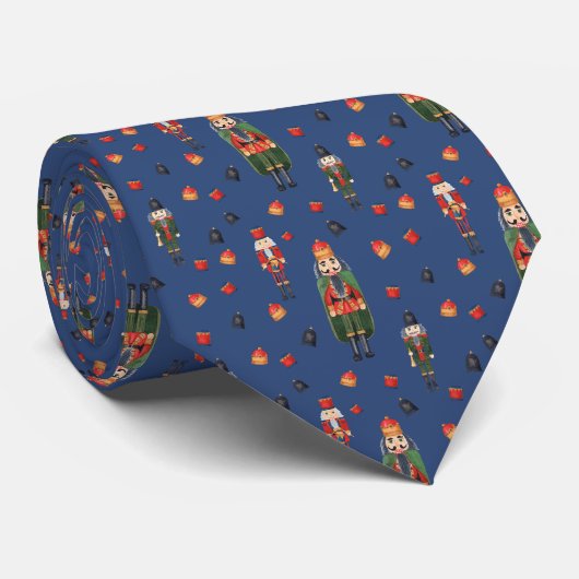 Vintage-Weihnachtsnussknacker Blau Krawatte (Gerollt)