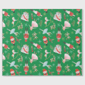 Vintage-Weihnachtsnussknacker-Märchen Grün Geschenkpapier (Flach)