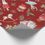 Vintage-Weihnachtsnussknacker-Märchen-Rot  Geschenkpapier (Ecke)