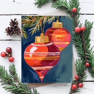 Vintage-Weihnachtsornamente Aquarell Feiertagskarte