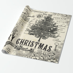 Vintage-Weihnachtspapier - Französischer Vintage-S Geschenkpapier