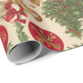 Vintage-Weihnachtspapier Geschenkpapier (Rolleneckpunkt)