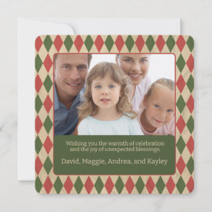 Vintage Weihnachtspapier Individualisierbares Foto Feiertagskarte