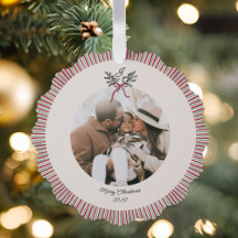 Vintage-Weihnachtspapier-Ornament mit Foto