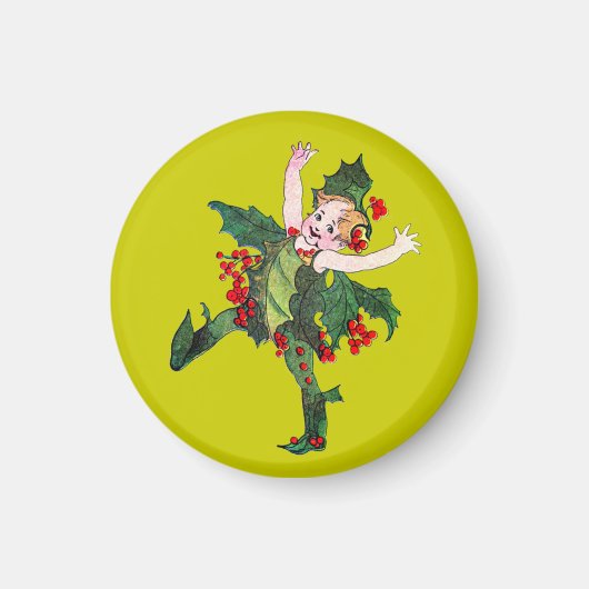 Vintage Weihnachtspixies Magnet (Vorne)