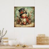 Vintage-Weihnachtsplakat Poster (Küche)