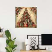 Vintage-Weihnachtsplakat Poster (Heimbüro)