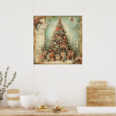 Vintage-Weihnachtsplakat Poster (Küche)
