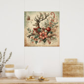 Vintage-Weihnachtsplakat Poster (Küche)