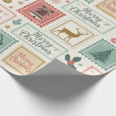 Vintage-Weihnachtspost-Design Geschenkpapier (Ecke)