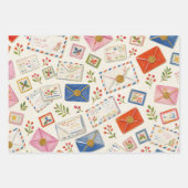 Vintage-Weihnachtspost-Wrap-Papier Geschenkpapier Set (Vorderseite)