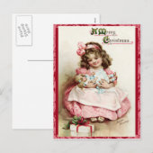 Vintage Weihnachtspostkarte Feiertagspostkarte (Vorne/Hinten)