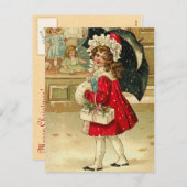 Vintage Weihnachtspostkarte Feiertagspostkarte (Vorne/Hinten)