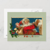 Vintage Weihnachtspostkarte Feiertagspostkarte (Vorne/Hinten)