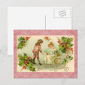 Vintage Weihnachtspostkarte Feiertagspostkarte (Vorne/Hinten)